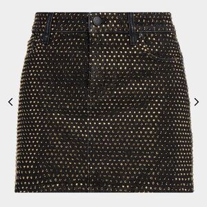 ALICE + OLIVIA Joss High-Rise Embellished Denim Mini Skirt Size 2
